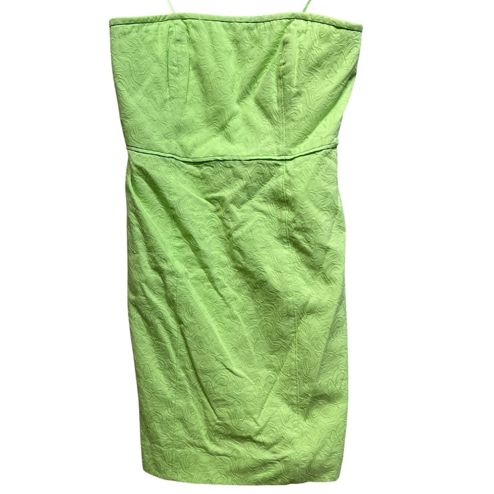 J.Crew Strapless Matelasse Dress Womens 8 Lime Green A7633 Textured Sheath